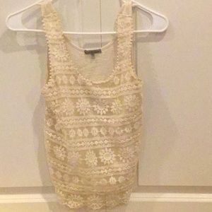 Cream lace tank